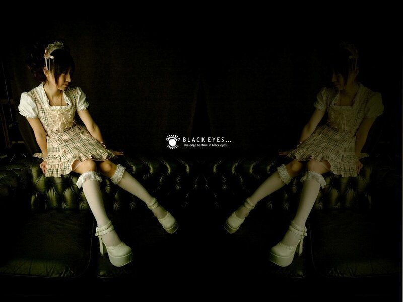 Woman in Maid Outfit — Black, Dramatic, Night, Photograph