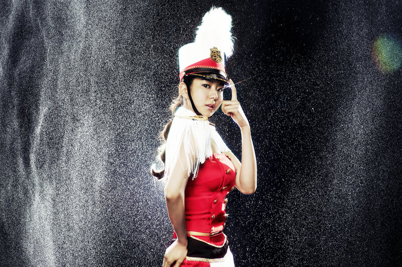 woman in marching band uniform