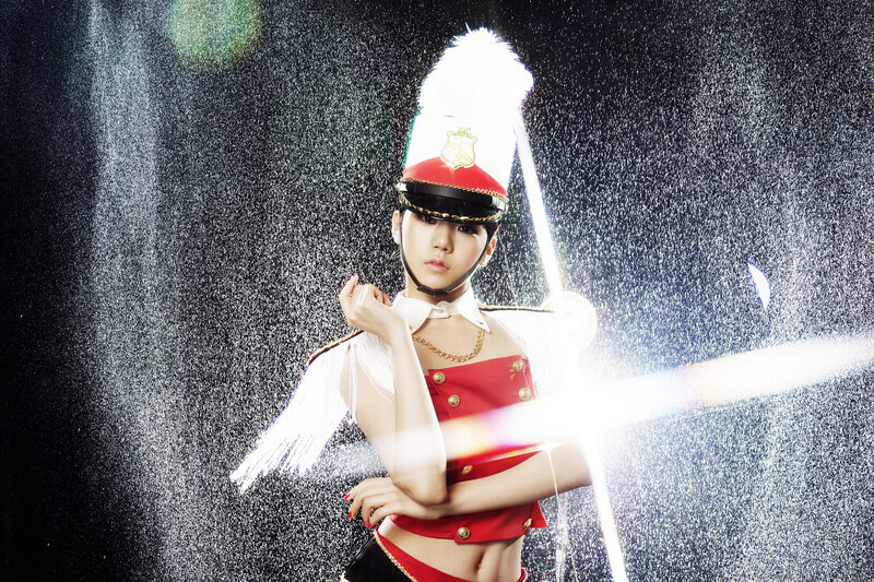 woman in marching band uniform