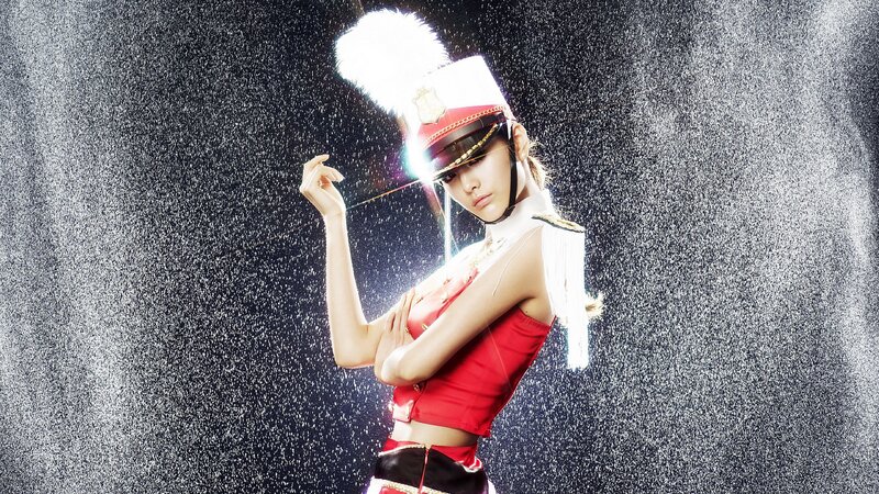 woman in marching band uniform