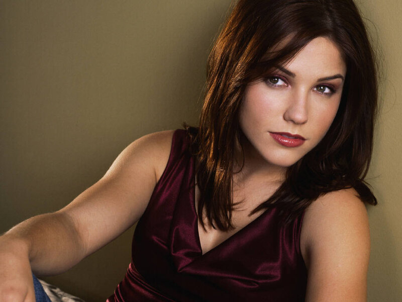 Woman in Maroon Dress — Neutral, Photograph
