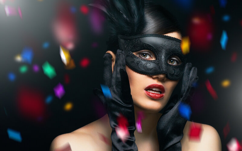 Woman in Mask and Gloves