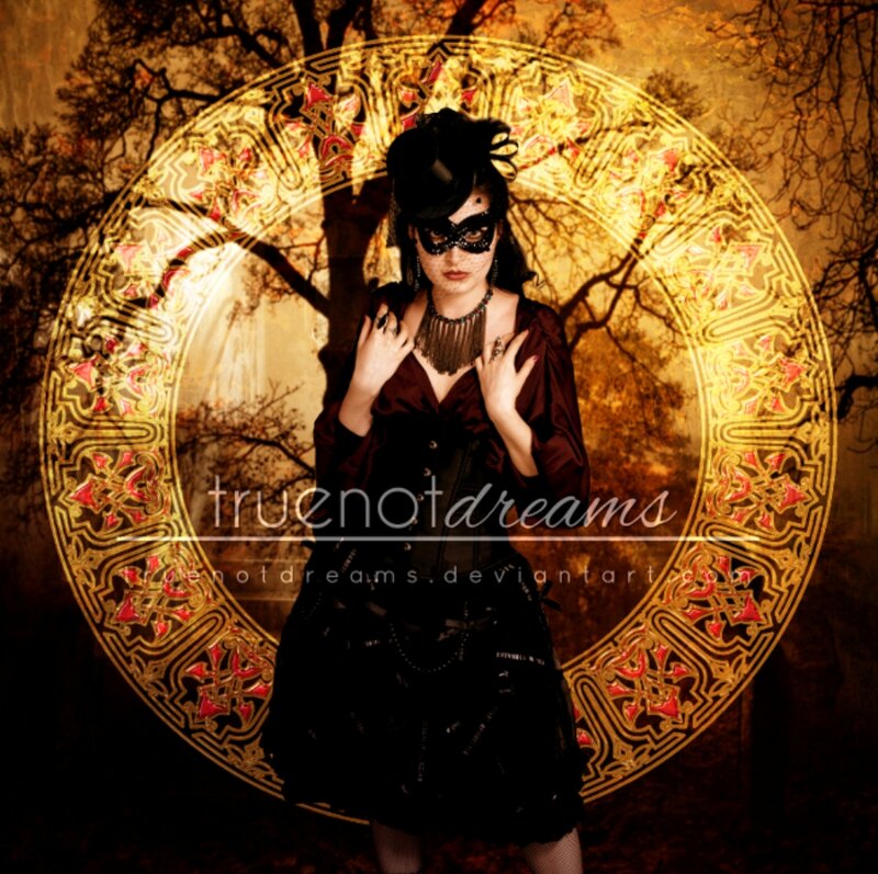 Woman in Masquerade Costume — Black, Dramatic