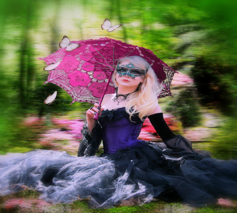 Woman in Masquerade Costume — Purple