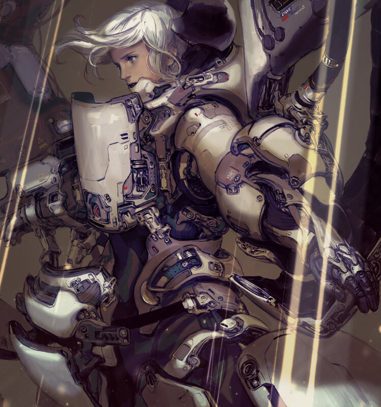 Woman in Mech Suit — Gray