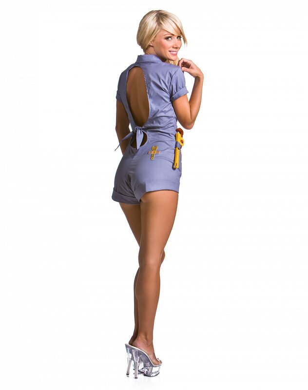 woman in mechanic costume
