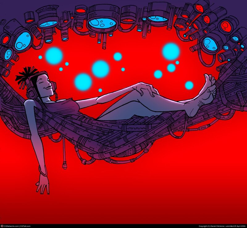 woman in mechanical hammock