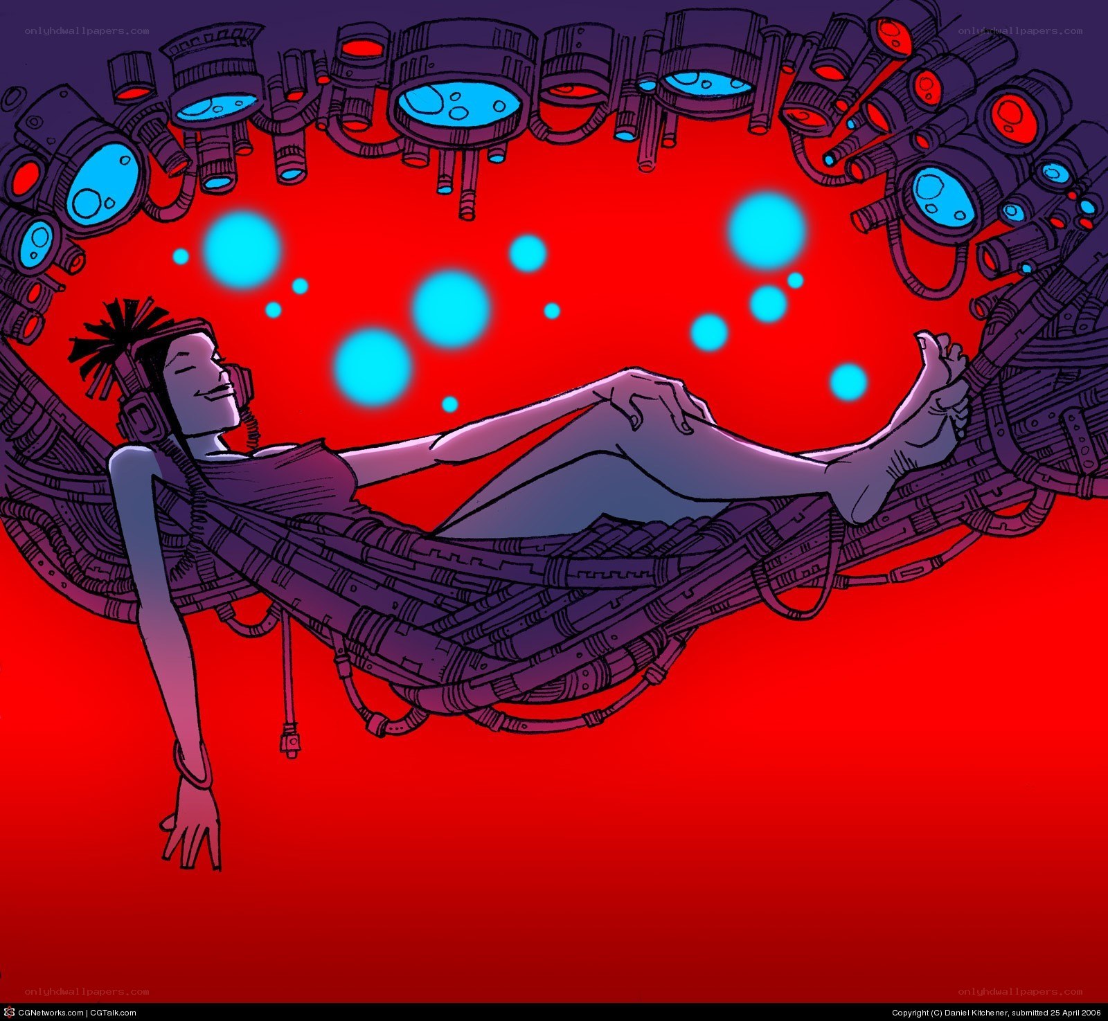 woman in mechanical hammock
