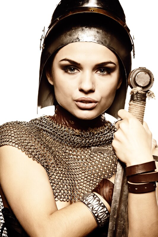 woman in medieval armor