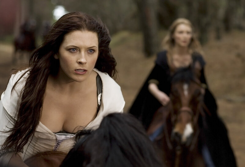woman in medieval dress running