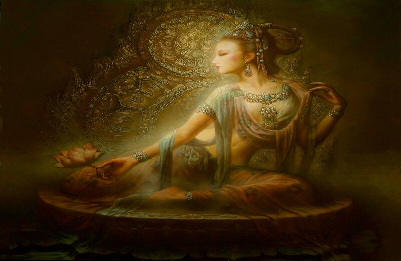 Woman in Meditation Pose — Brown