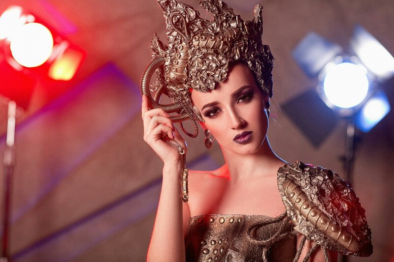 Woman in Metallic Costume — Gold