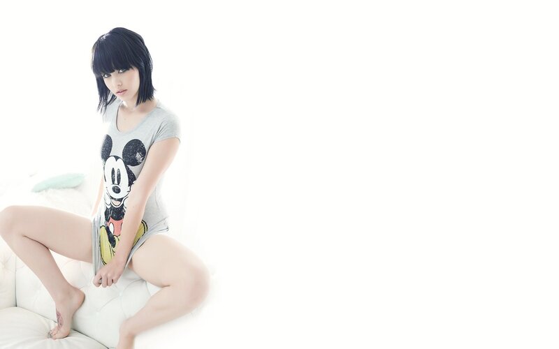 woman in mickey mouse shirt