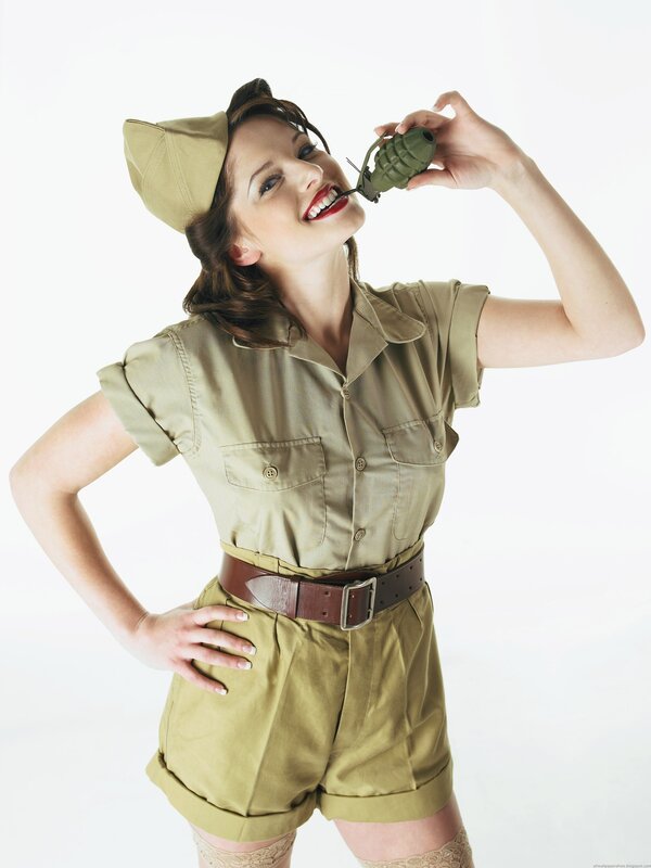woman in military costume