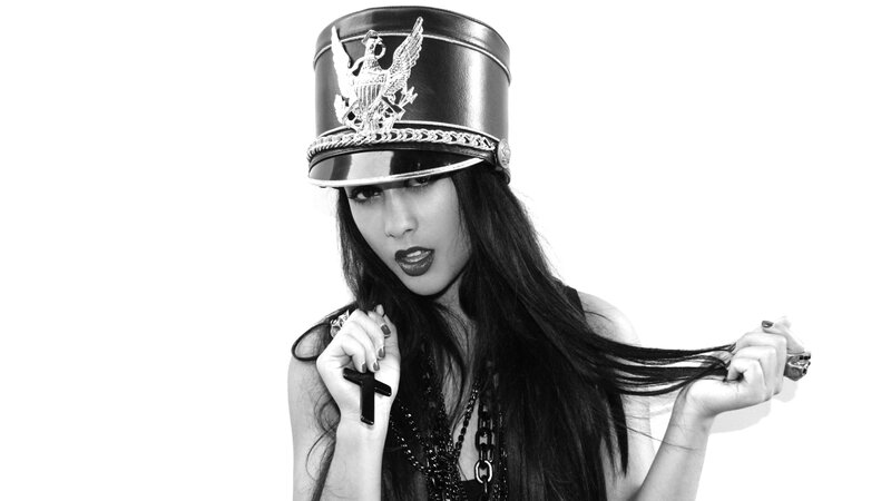 woman in military hat
