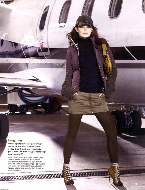 Woman in military-inspired fashion