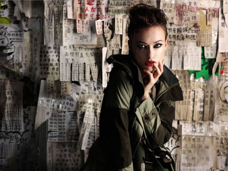 Woman in Military Jacket — Green