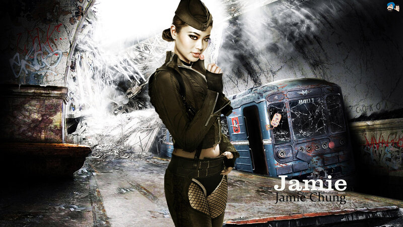 Woman in Military Outfit — Black, Dramatic