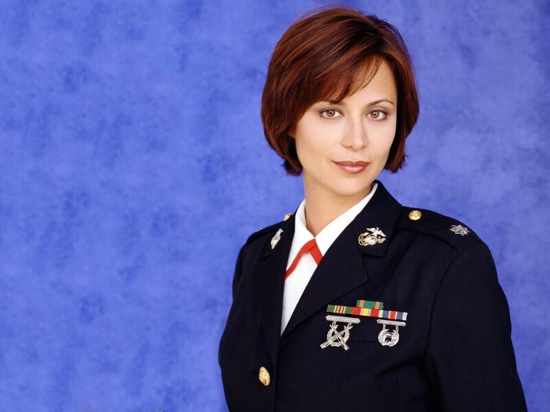 Woman in Military Uniform — Blue