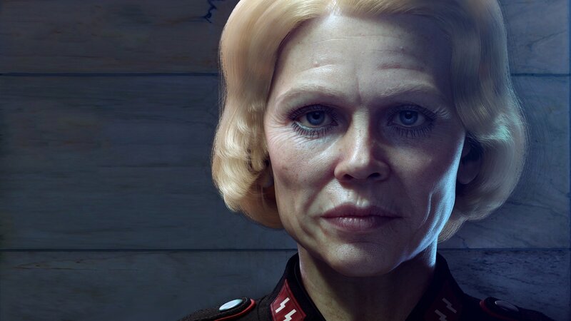 Woman in Military Uniform — Gray, Serious, 3d Render