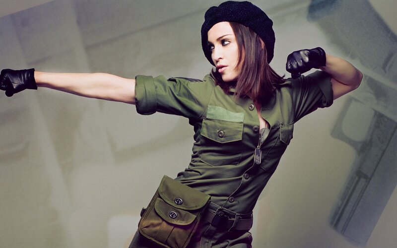 Woman in Military Uniform — Green, Dramatic, Photograph, Black Gloves