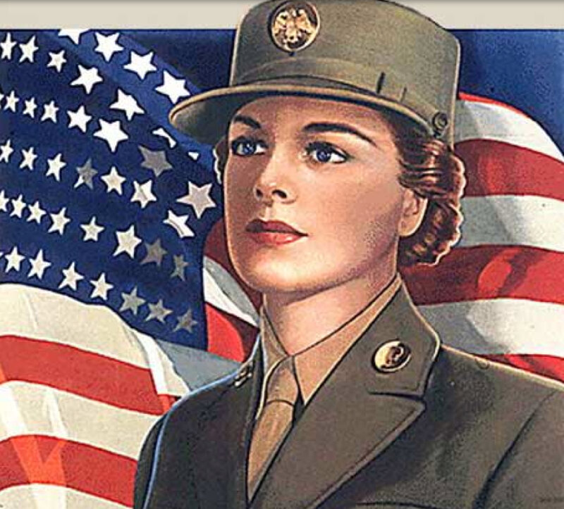 Woman in Military Uniform — Green, Patriotic