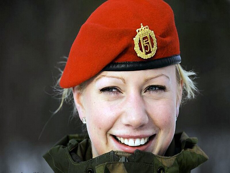 Woman in Military Uniform — Red, Neutral
