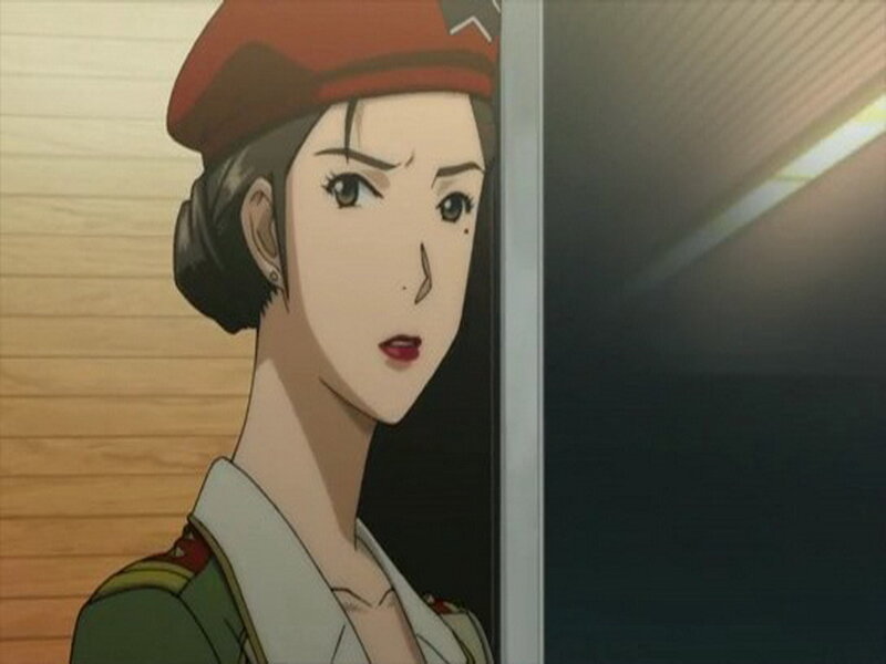 Woman in Military Uniform — Red