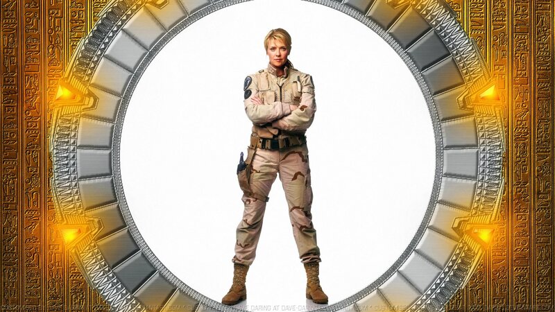 Woman in Military Uniform — Tan