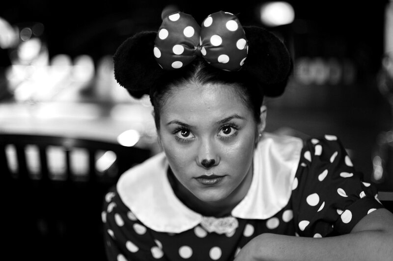 woman in minnie mouse costume