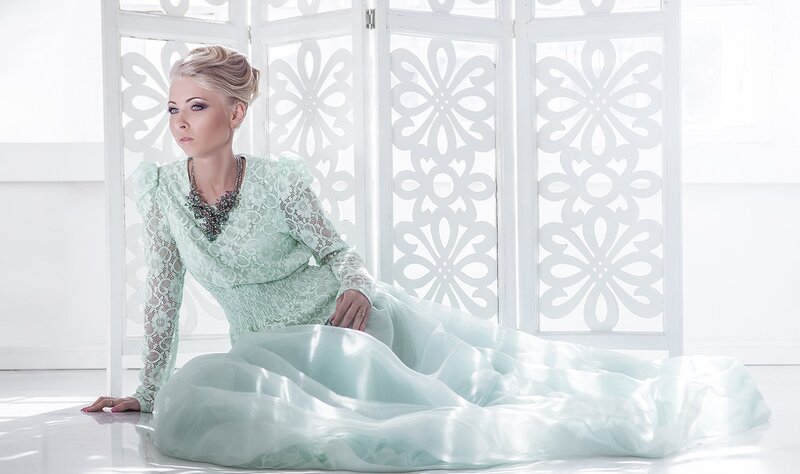 Woman in Mint Dress — Mint Green, Serene