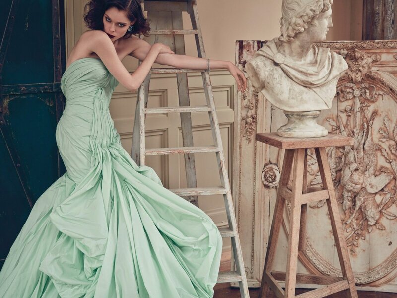 Woman in Mint Gown