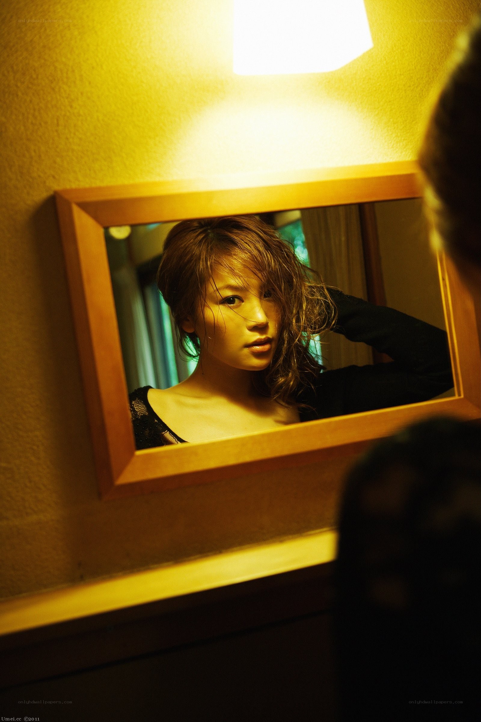 woman in mirror reflection