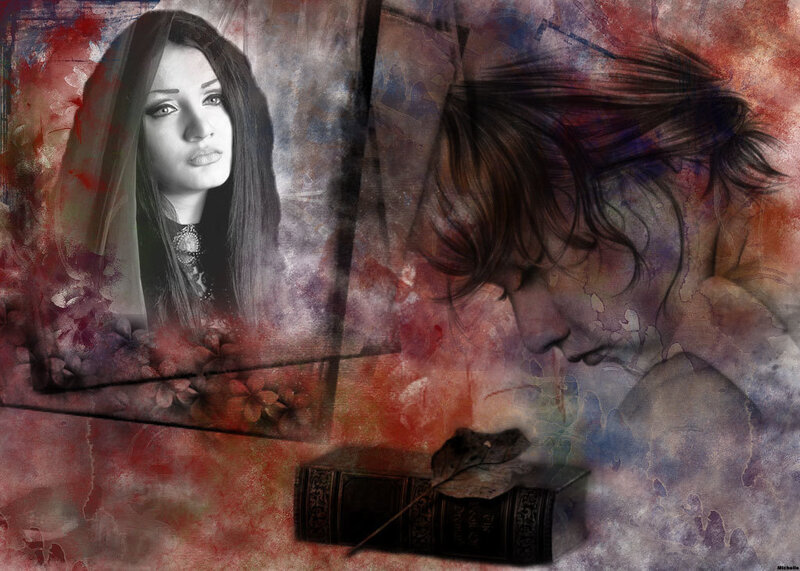 Woman in Mirror Reflection — Red
