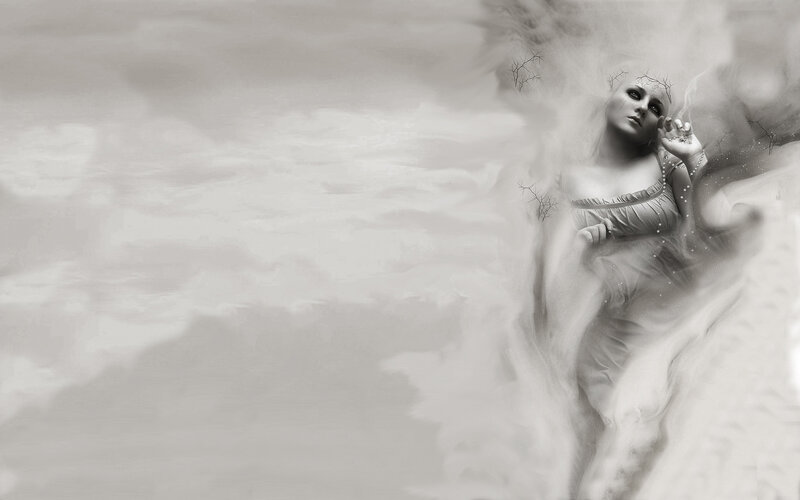 woman in misty dream