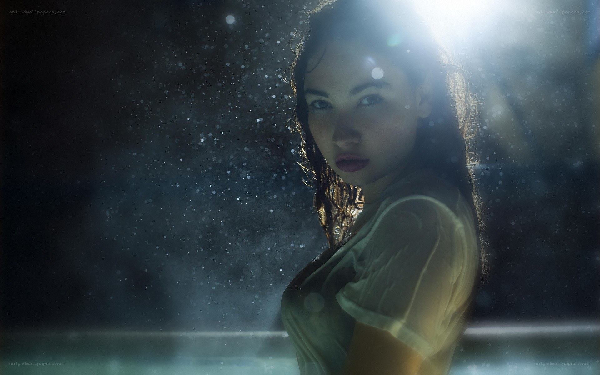 woman in misty light