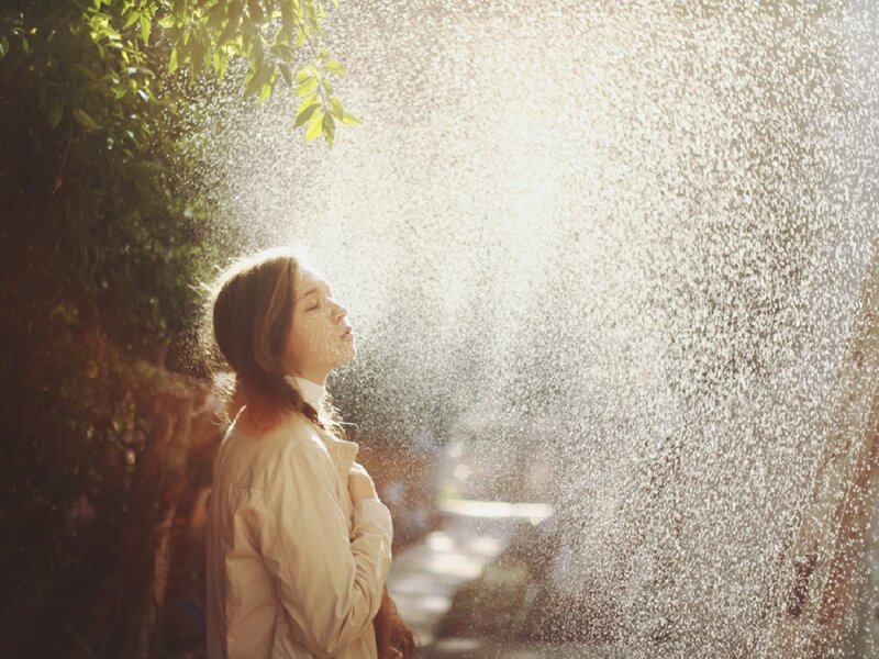 Woman in Misty Spray