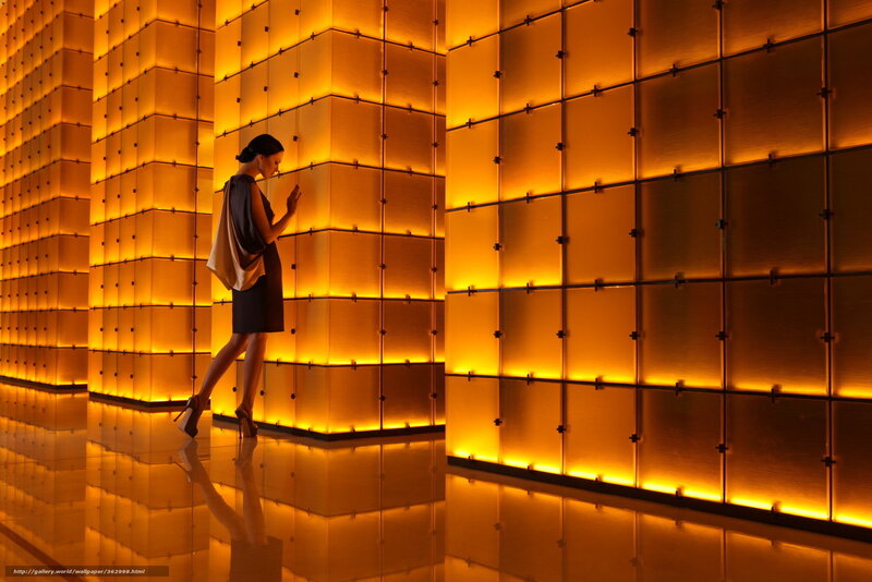 woman in modern art gallery