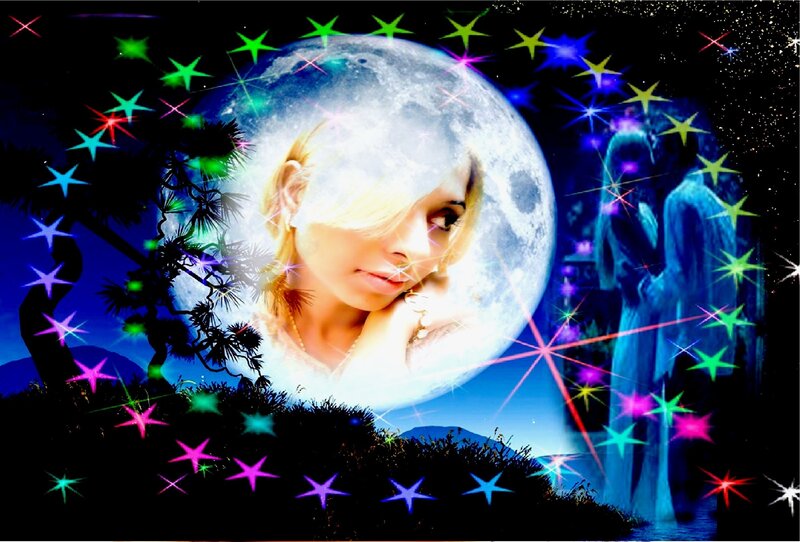 Woman in Moon Frame