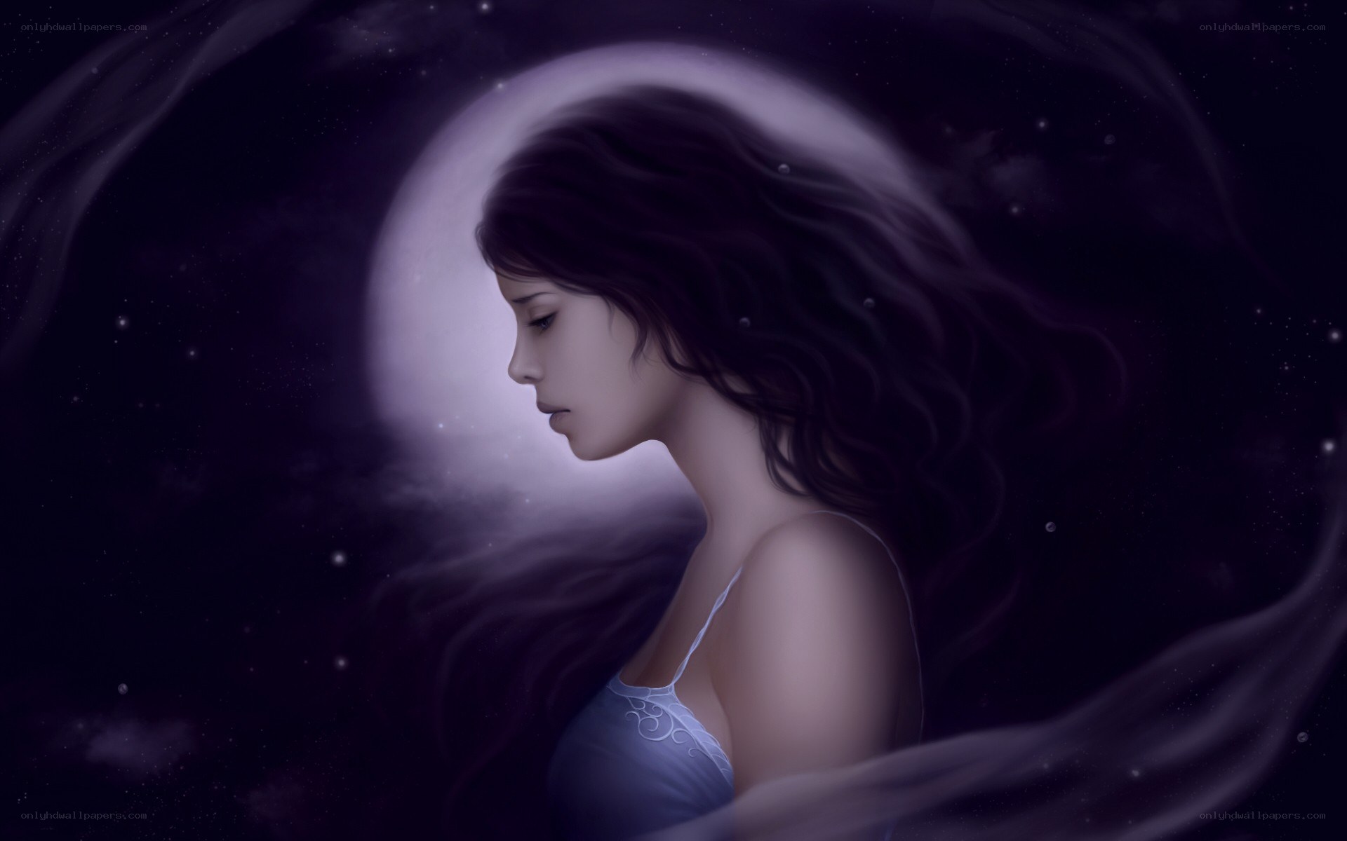 woman in moonlight
