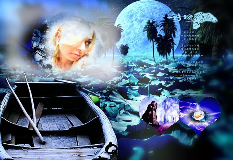 Woman in Moonlit Scene
