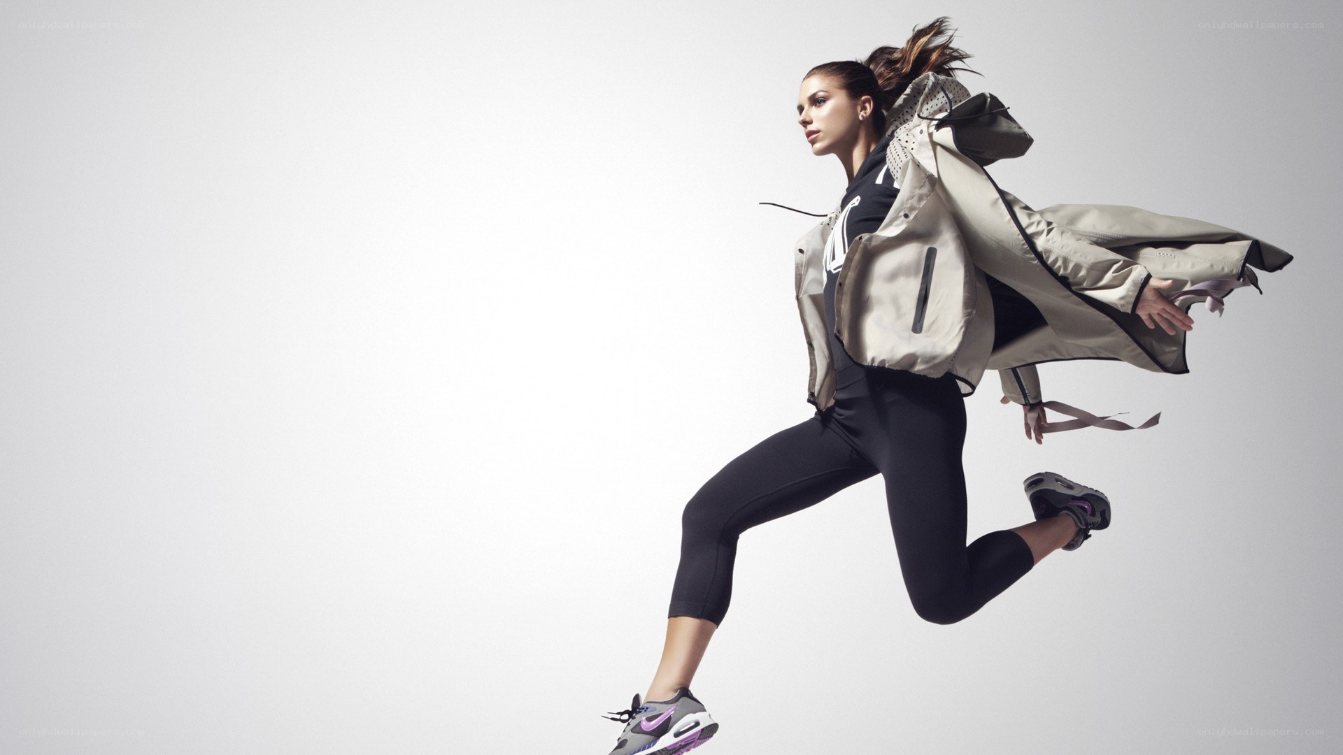 woman in motion with jacket