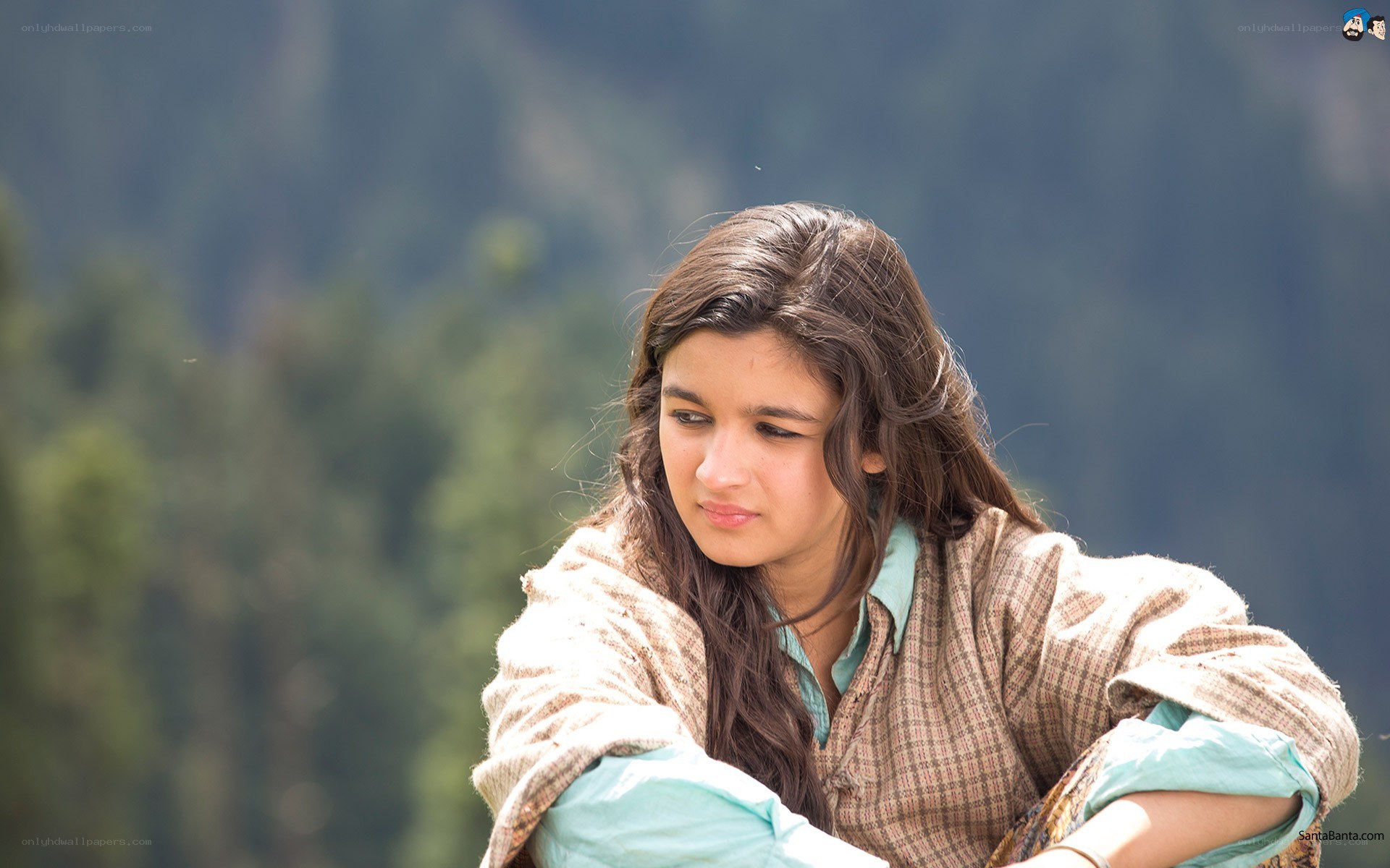 woman in mountain landscape