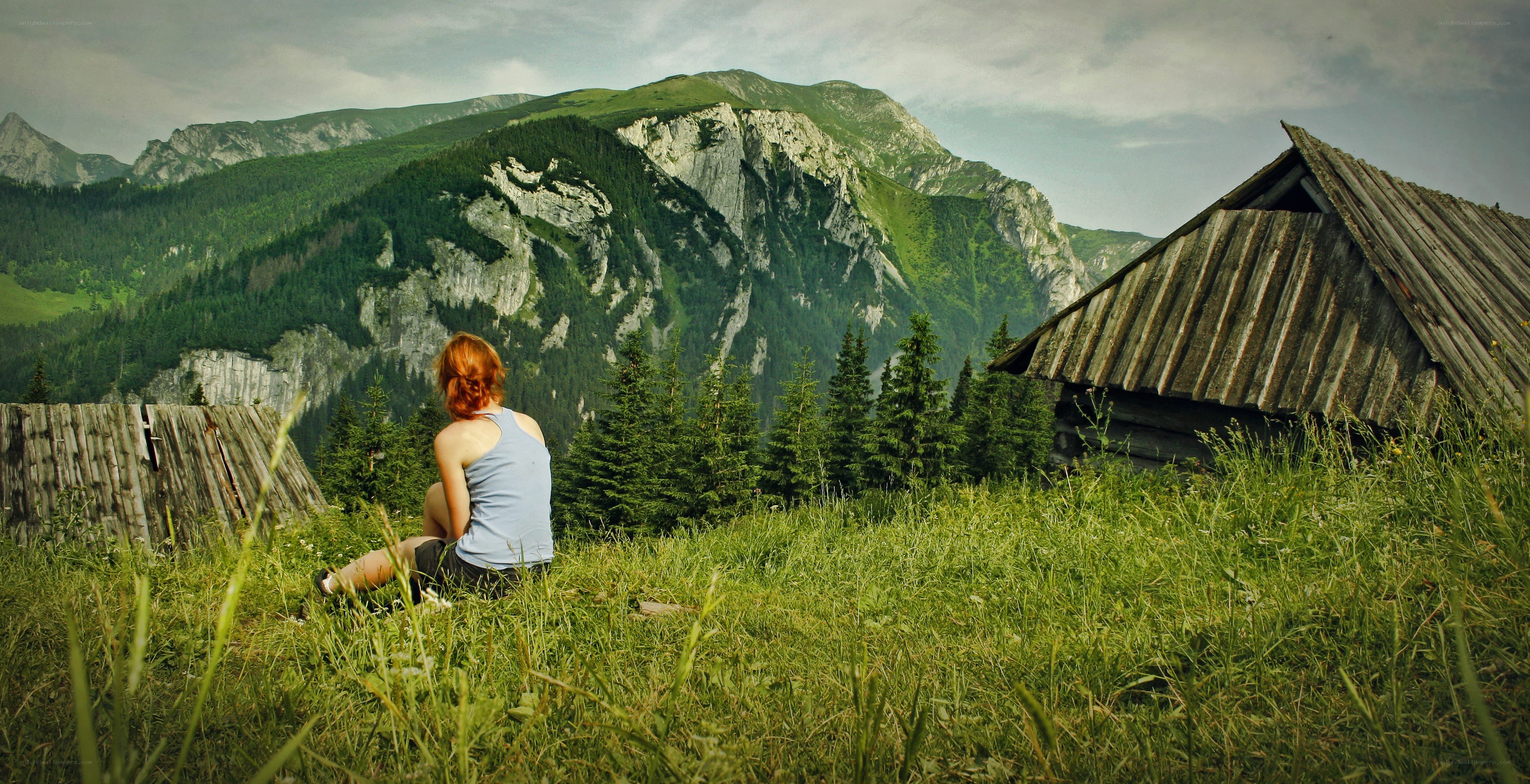 Woman in mountains
