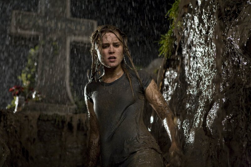 woman in muddy rain