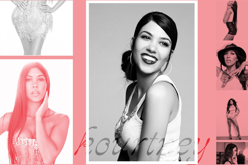 Woman in Multiple Poses — Pink