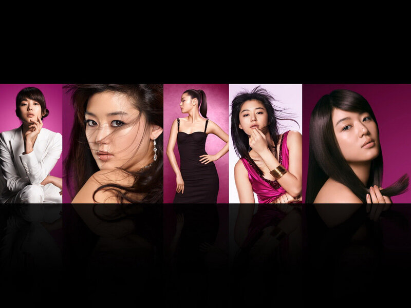 Woman in Multiple Poses — Purple, Dramatic