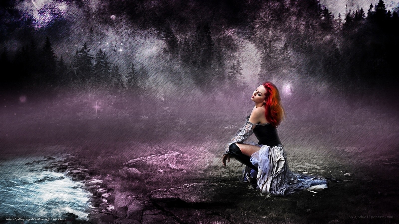 woman in mystical forest