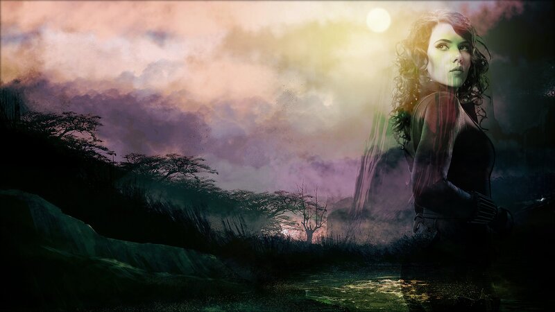 woman in mystical landscape