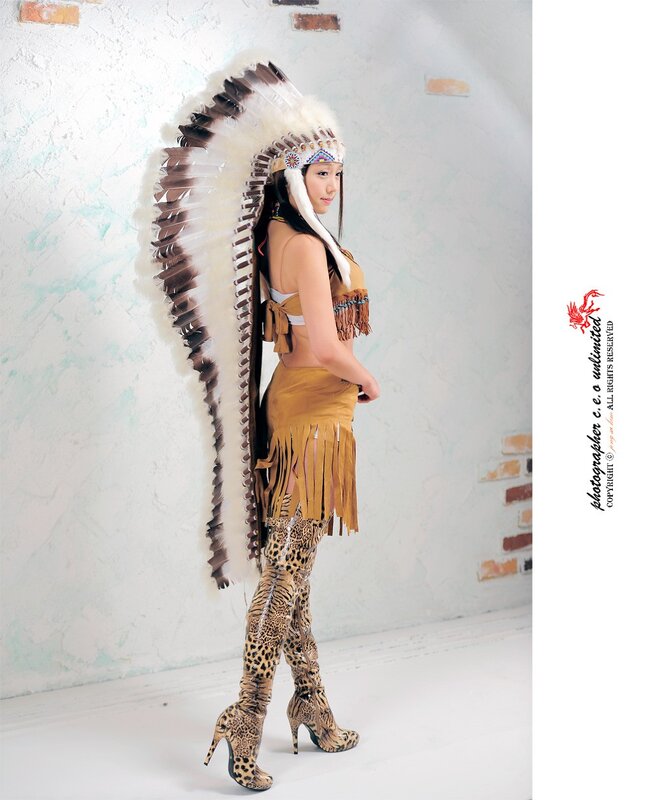 woman in native american costume